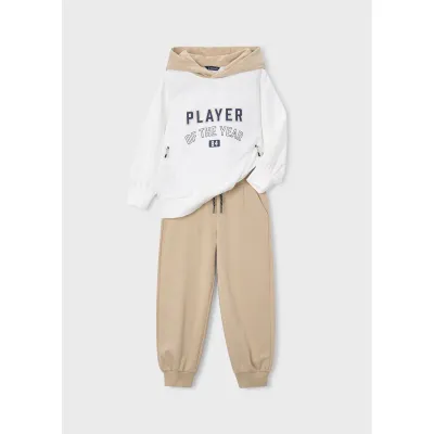 2PC CREAM & TAN TRACKSUIT HOODED PLAYER OF THE YEAR / 3885-078 2PC CREAM & TAN TRACKSUIT HOODED PLAYER OF THE YEAR / 3885-078