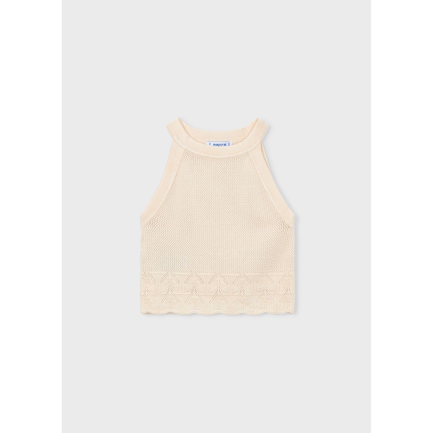 CREAM KNIT TOP-SLEEVELESS / 3027-044