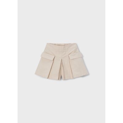 BEIGE SKORT 2 POCKETS ELASTIC WAIST / 3908-061