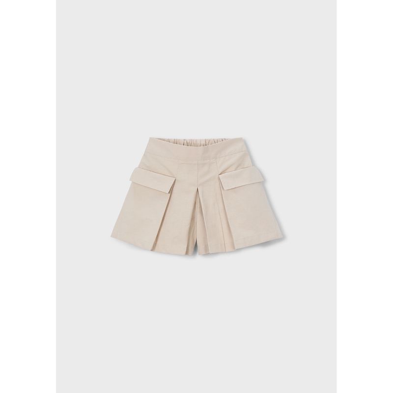 BEIGE SKORT 2 POCKETS ELASTIC WAIST / 3908-061