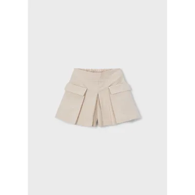 BEIGE SKORT 2 POCKETS ELASTIC WAIST / 3908-061