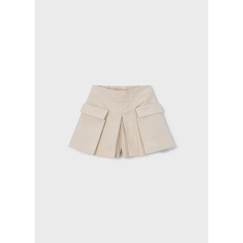 BEIGE SKORT 2 POCKETS ELASTIC WAIST / 3908-061