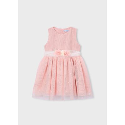 PINK EMBROIDERED TULLE DRESS WHT BLET W/FLOWERS / 3919-043