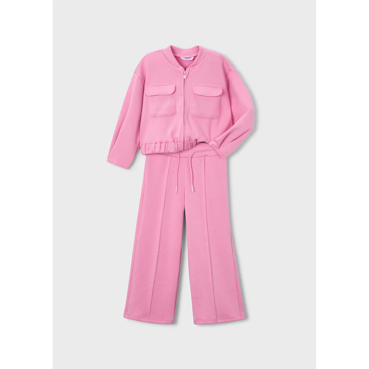 2PC PINK PIQUE TRACKSUIT 2 PCKETS ZIP / 3890-045