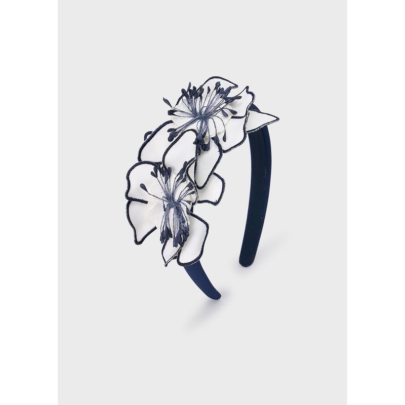 FUSCHIA HEADBAND 2 FLOWER APPLIQUE / 10199-091