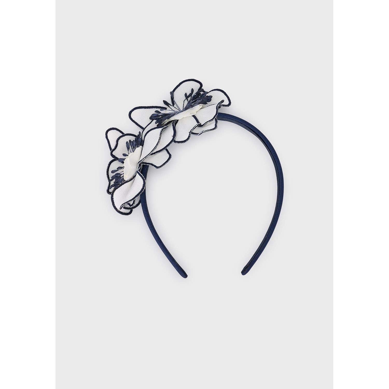 NAVY HEADBAND WHITE/NAVY FLOWER TRIM / 10199-090