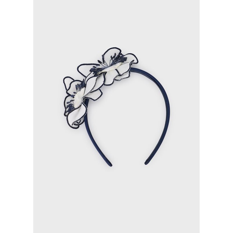 NAVY HEADBAND WHITE/NAVY FLOWER TRIM / 10199-090