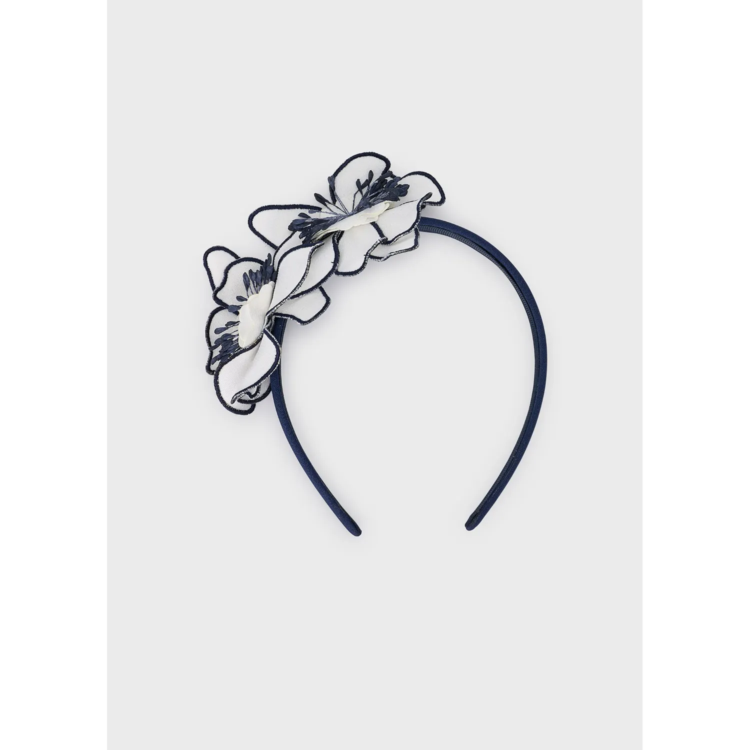 NAVY HEADBAND WHITE/NAVY FLOWER TRIM / 10199-090