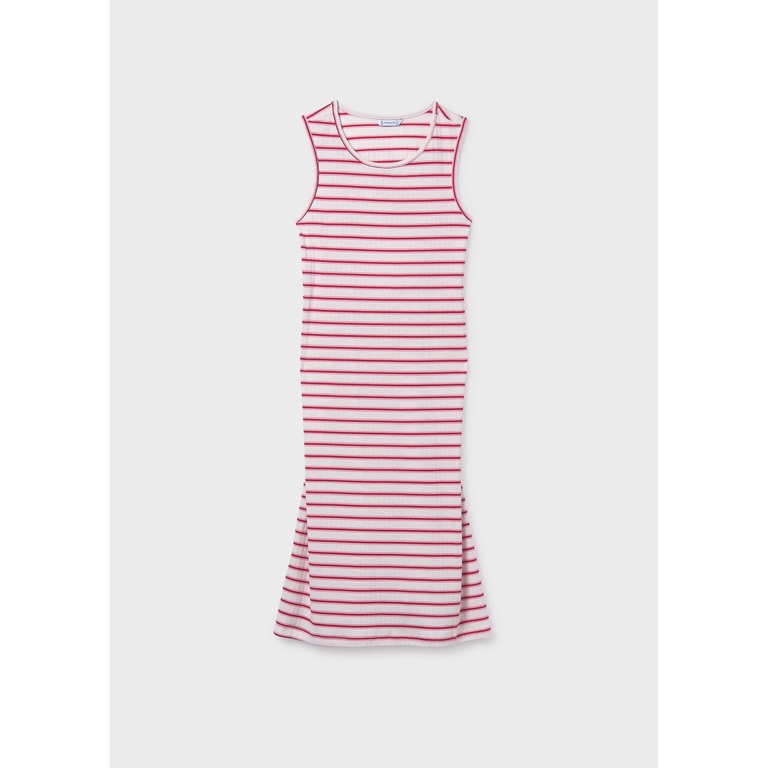 WHITE & RED STRIPED DRESS LONG / 6914-076