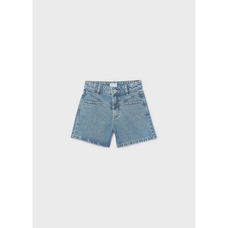 MEDIUM BLUE DENIM SHORT WITH RIVETS / 6202-058