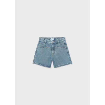 MEDIUM BLUE DENIM SHORT WITH RIVETS / 6202-058