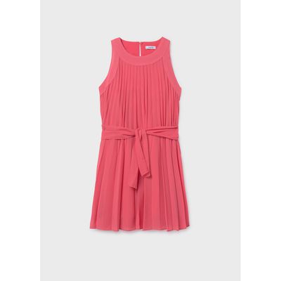 CORAL PLEATED DRESS & BELT / 6908-010