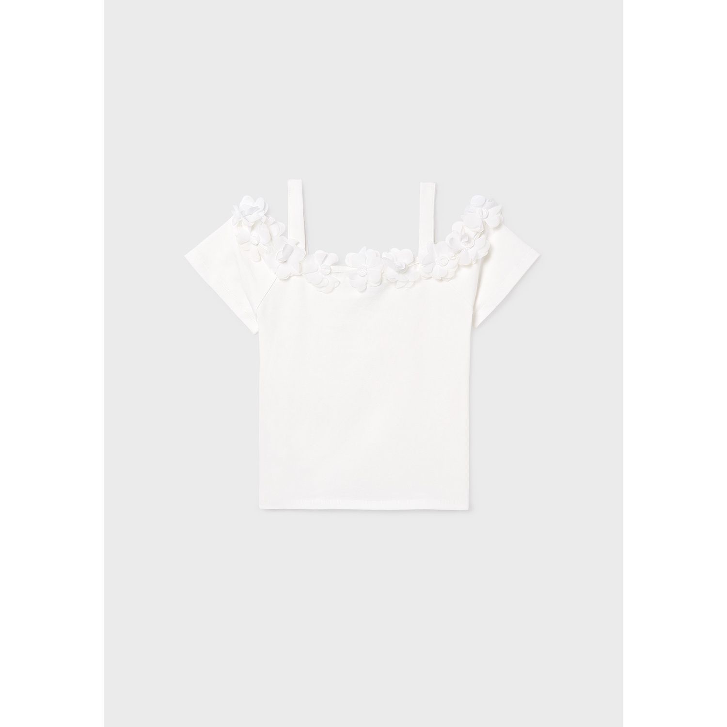 OFF WHITE TSHIRT ROSES APPLIQUE / 6003-095