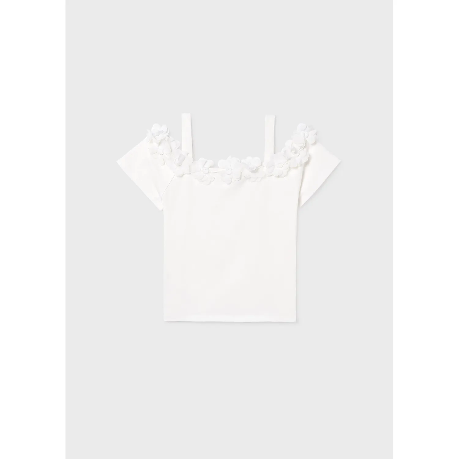 OFF WHITE TSHIRT ROSES APPLIQUE / 6003-095