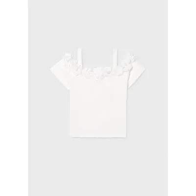OFF WHITE TSHIRT ROSES APPLIQUE / 6003-095