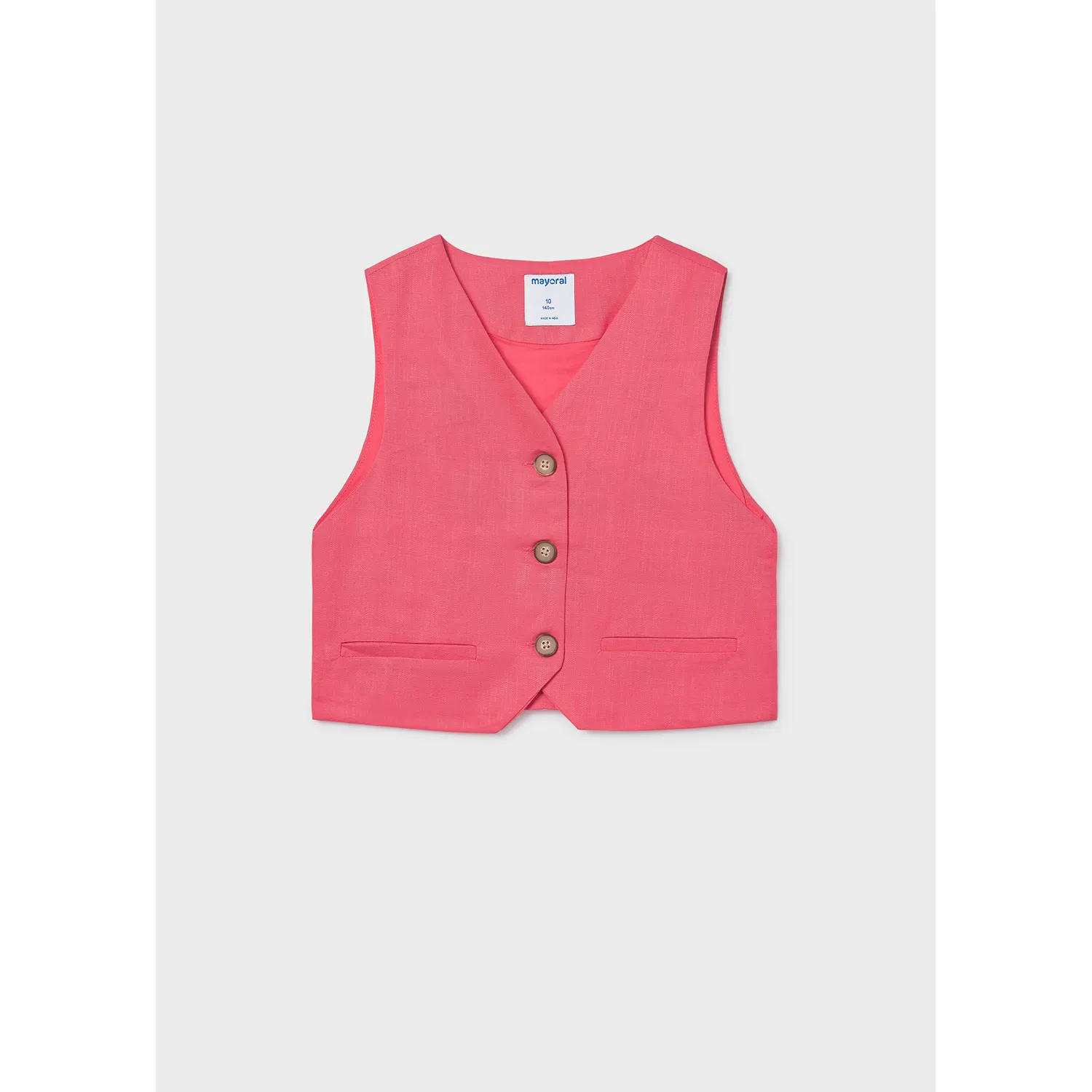 CORAL BUTTONED VEST LINEN LIKE / 6355-070