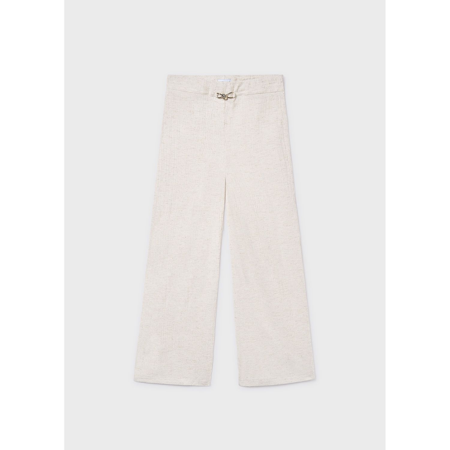 BEIGE LINEN LIKE LONG PANT WIDE LEG / 6547-001