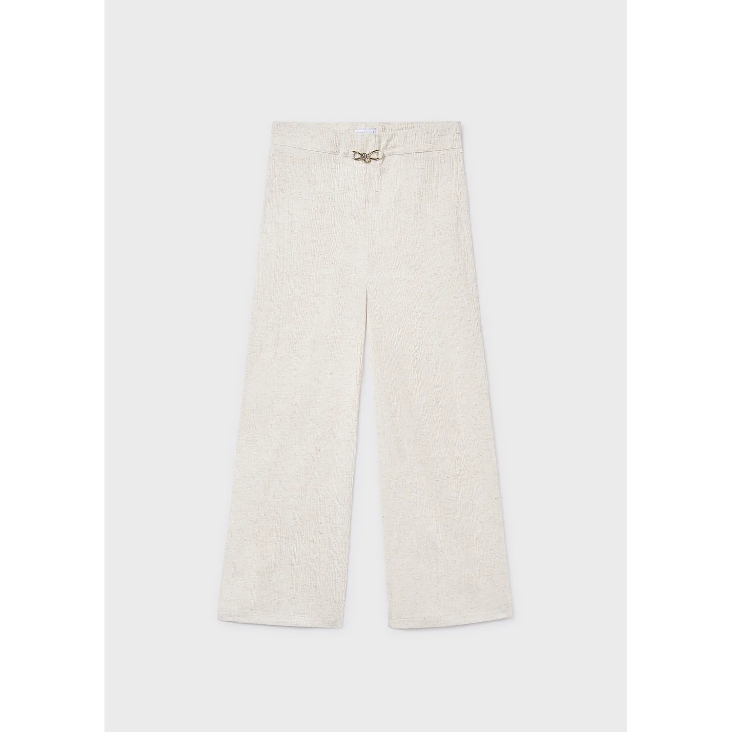 BEIGE LINEN LIKE LONG PANT WIDE LEG / 6547-001