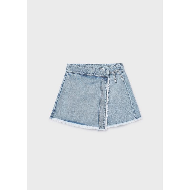 LIGHT DENIN CULOTTES FRINGE TRIM / 6903-038