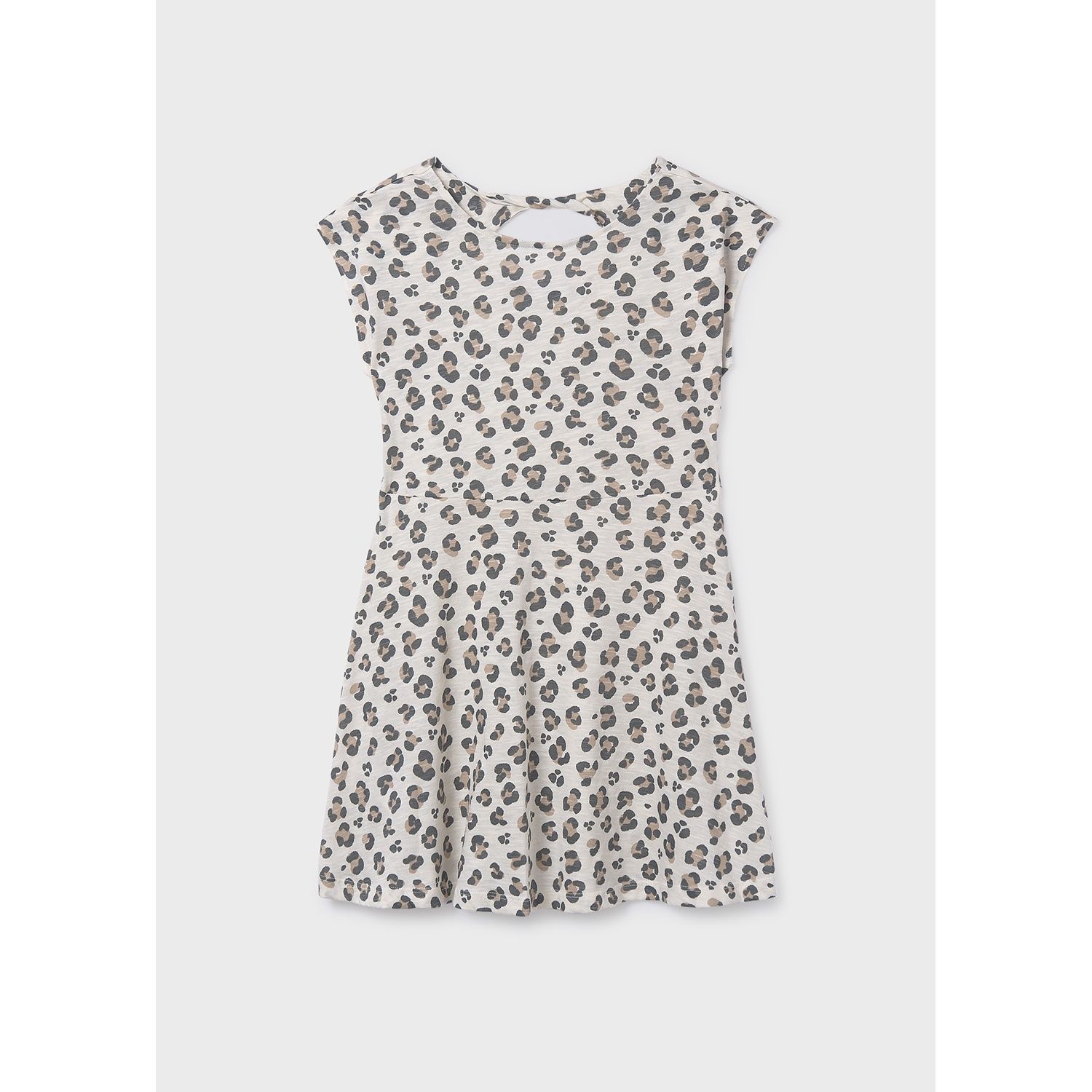 CREAM PAW PRINTED DRESS / 6912-072
