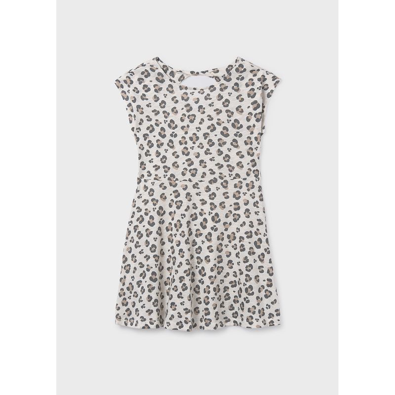 CREAM PAW PRINTED DRESS / 6912-072