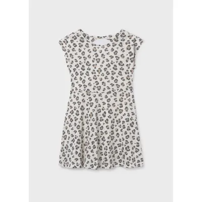 CREAM PAW PRINTED DRESS / 6912-072