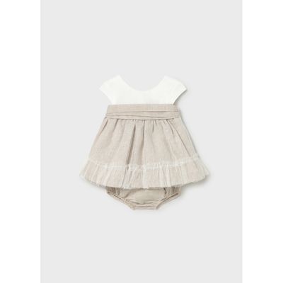2PC BEIGE & CREAM DRESS & PANTIES TULLE / 1887-028