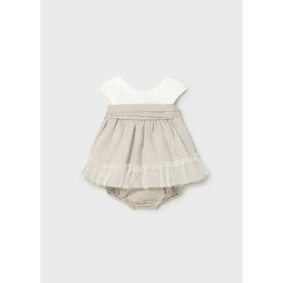 2PC BEIGE & CREAM DRESS & PANTIES TULLE / 1887-028 2PC BEIGE & CREAM DRESS & PANTIES TULLE / 1887-028