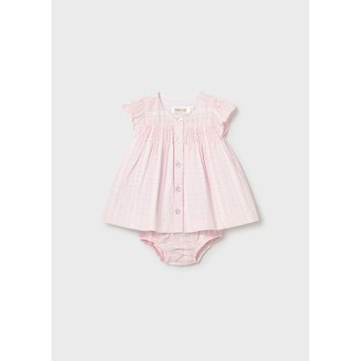 2PC ROSE DRESS & PANTIES WHT DAISY PRINT / 1805-042
