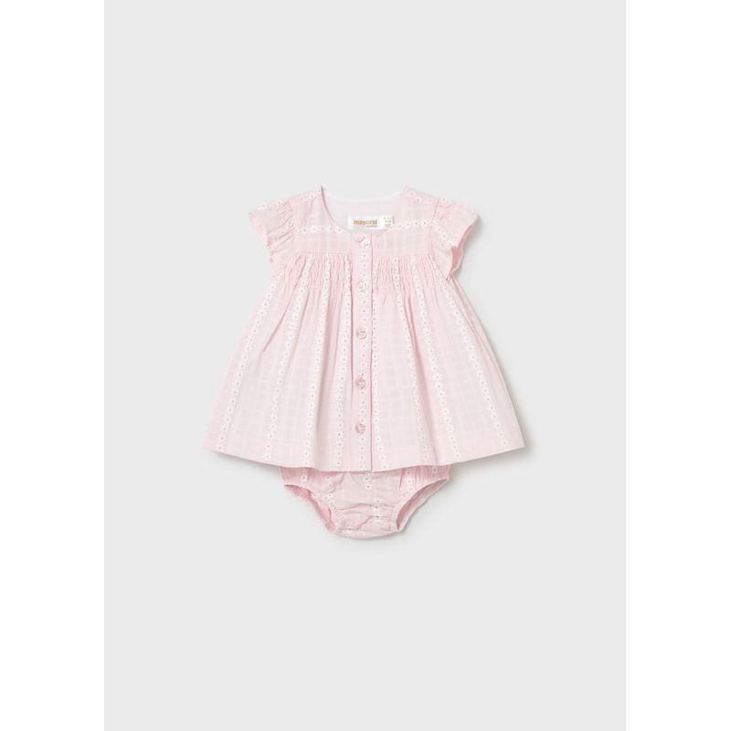 2PC ROSE DRESS & PANTIES WHT DAISY PRINT / 1805-042