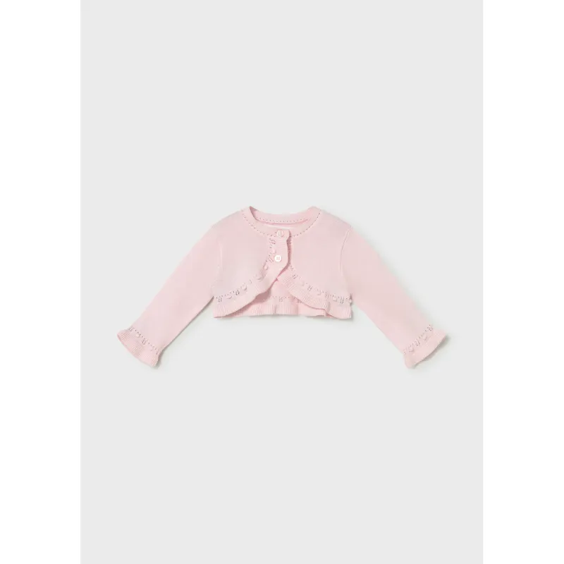 BABY ROSE KNIT BOLERO CARDIGAN / 318-034