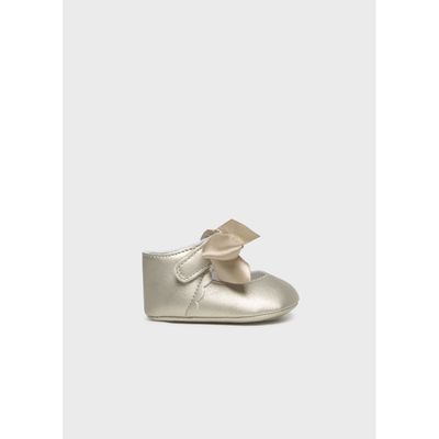 CHAMPAGNE MARY JANE SHOE SATIN RIBBON BOW TRIM / 9090-078