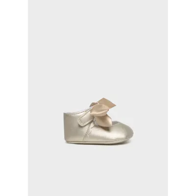 CHAMPAGNE MARY JANE SHOE SATIN RIBBON BOW TRIM / 9090-078