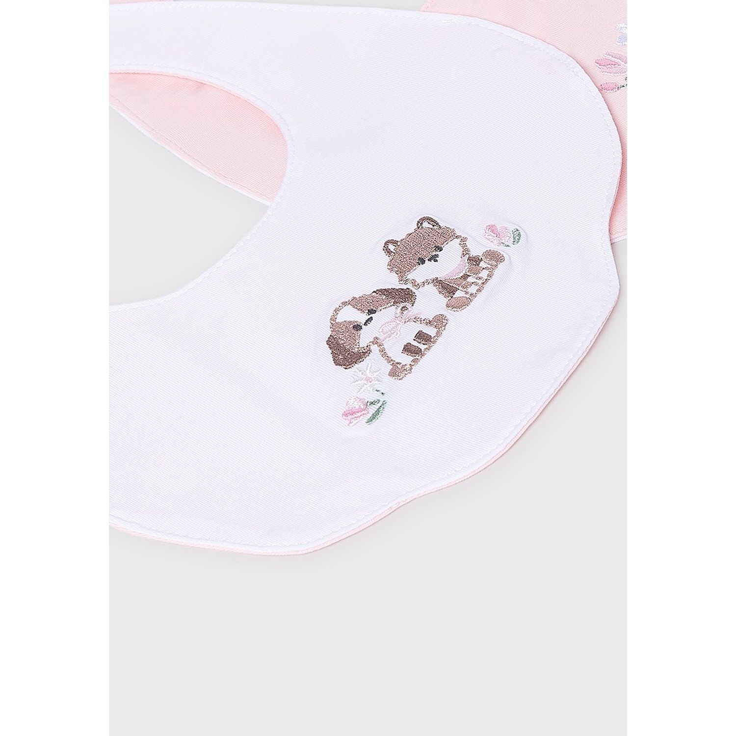 WHITE BIB PUPPY EMBROIDERY PINK BACK / 90747-044A