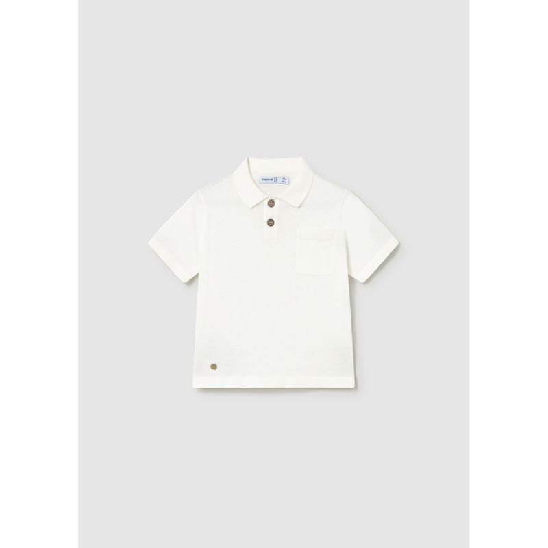 CREAM POLO TOP SHORT SLEEVE / 1109-040