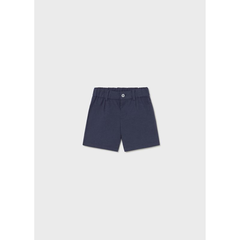 NAVY LINEN BERMUDA SHORT / 1215-052