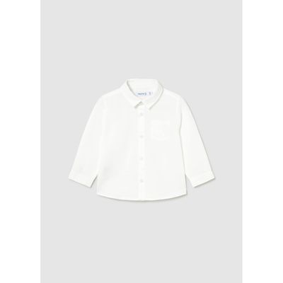 WHITE LINEN SHIRT LONG SLEEVE / 1118-044