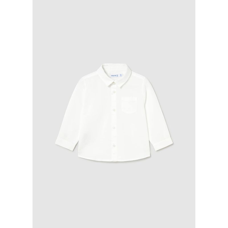 WHITE LINEN SHIRT LONG SLEEVE / 1118-044