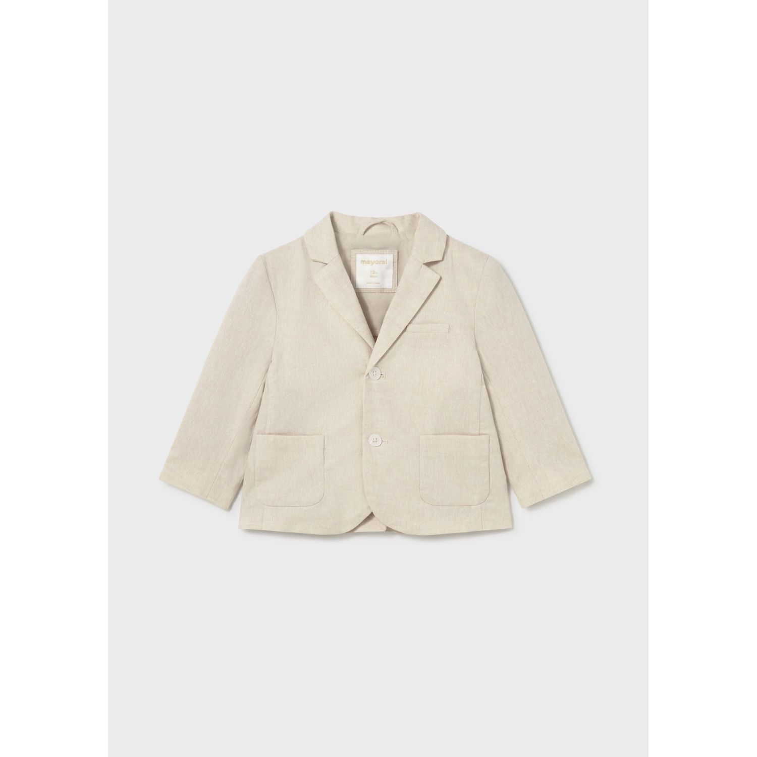 BEIGE LINEN JACKET 2 POCKETS 2 BUTTONS / 1404-027