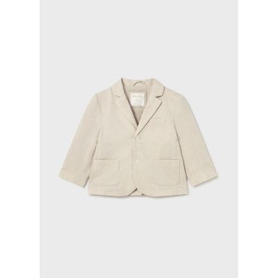BEIGE LINEN JACKET 2 POCKETS 2 BUTTONS / 1404-027