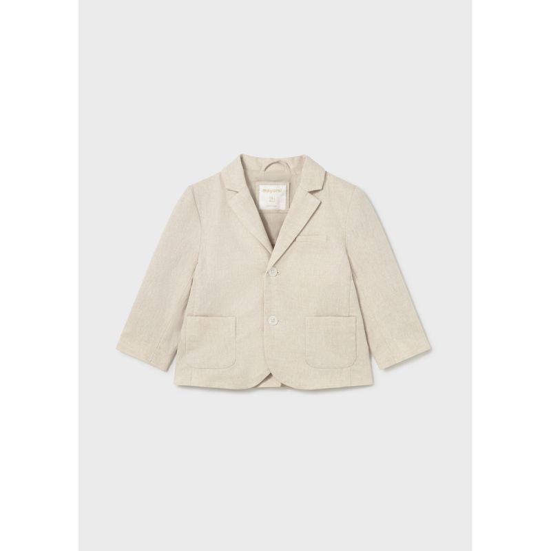 BEIGE LINEN JACKET 2 POCKETS 2 BUTTONS / 1404-027