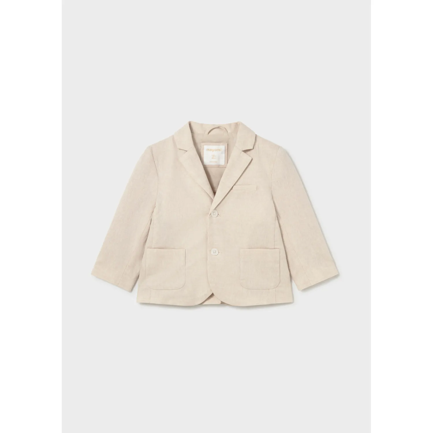 BEIGE LINEN JACKET 2 POCKETS 2 BUTTONS / 1404-027