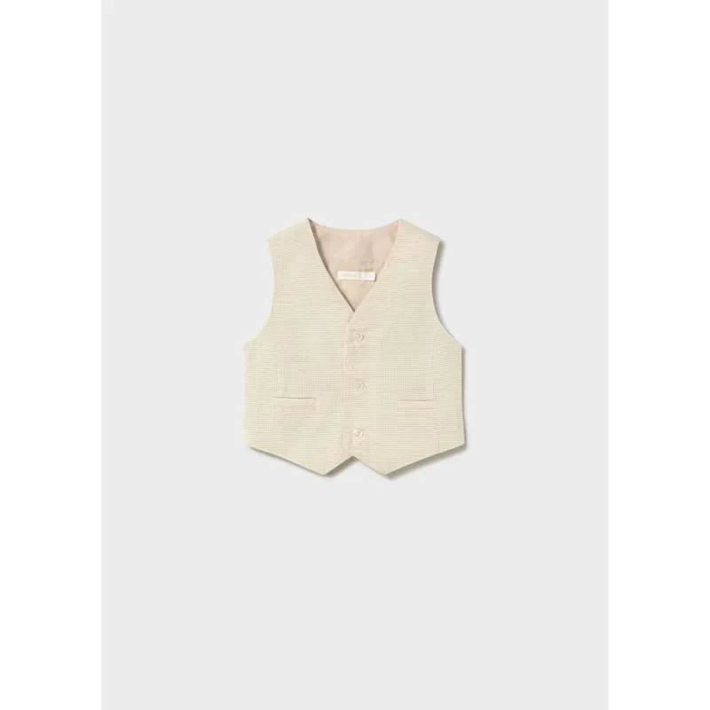 BEIGE VEST 3 BUTTON CLOSURE / 1312-016