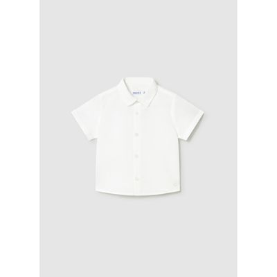 WHITE LINEN SHIRT SHORT SLEEVE / 1112-049