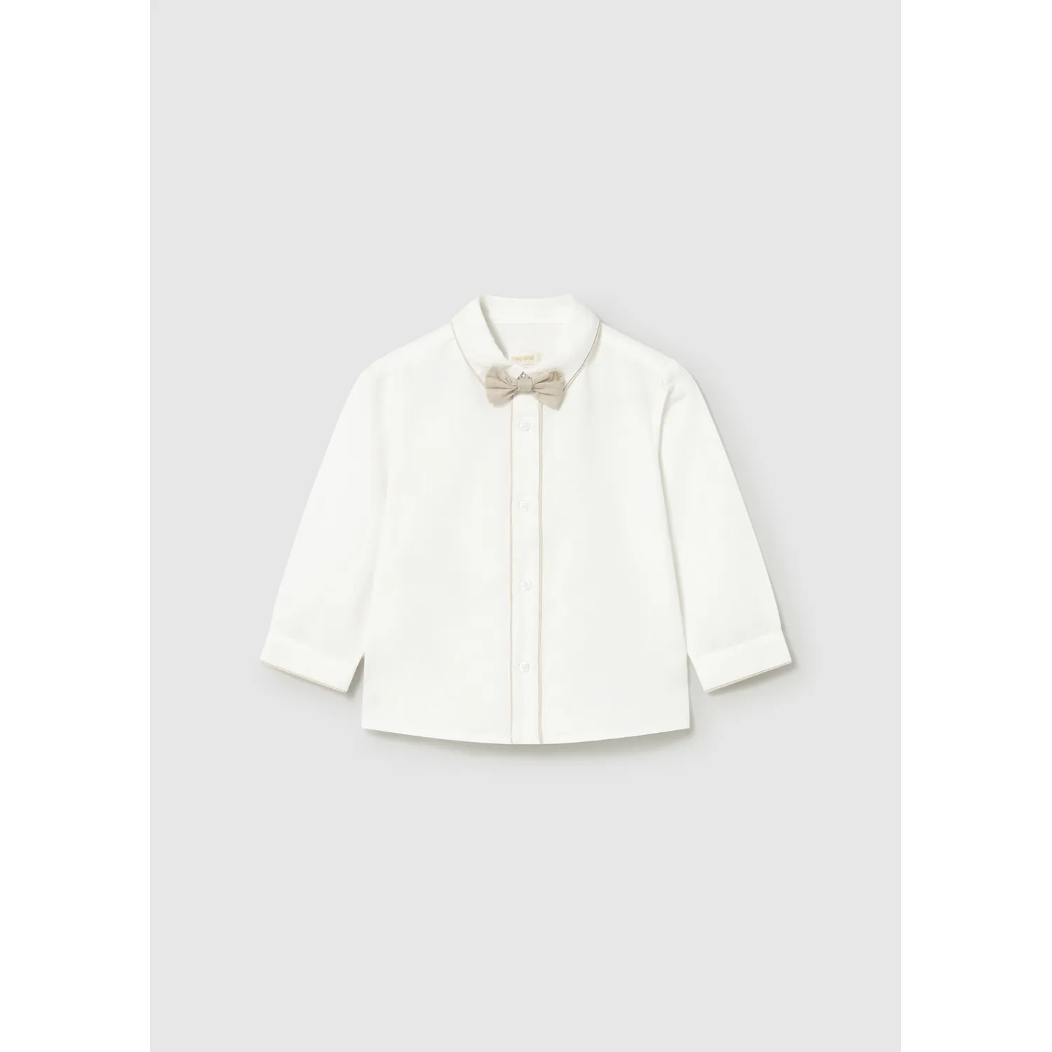 CREAM SHIRT BEIGE BOWTIE LONG SLEEVE / 1115-072 CREAM SHIRT BEIGE BOWTIE LONG SLEEVE / 1115-072