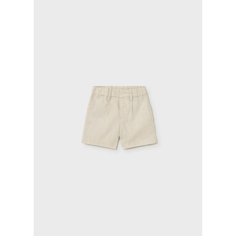BEIGE LINEN BERMUDA SHORT / 1215-047