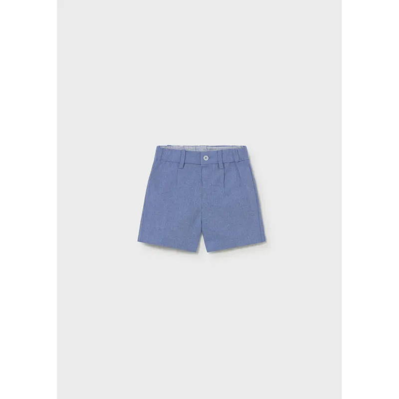 CAPRI BLUE LINEN SHORT / 1215-048