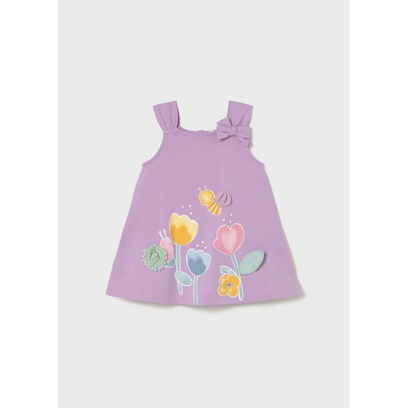LILAC KNIT DRESS PRINTED FLOWERS / 1930-68