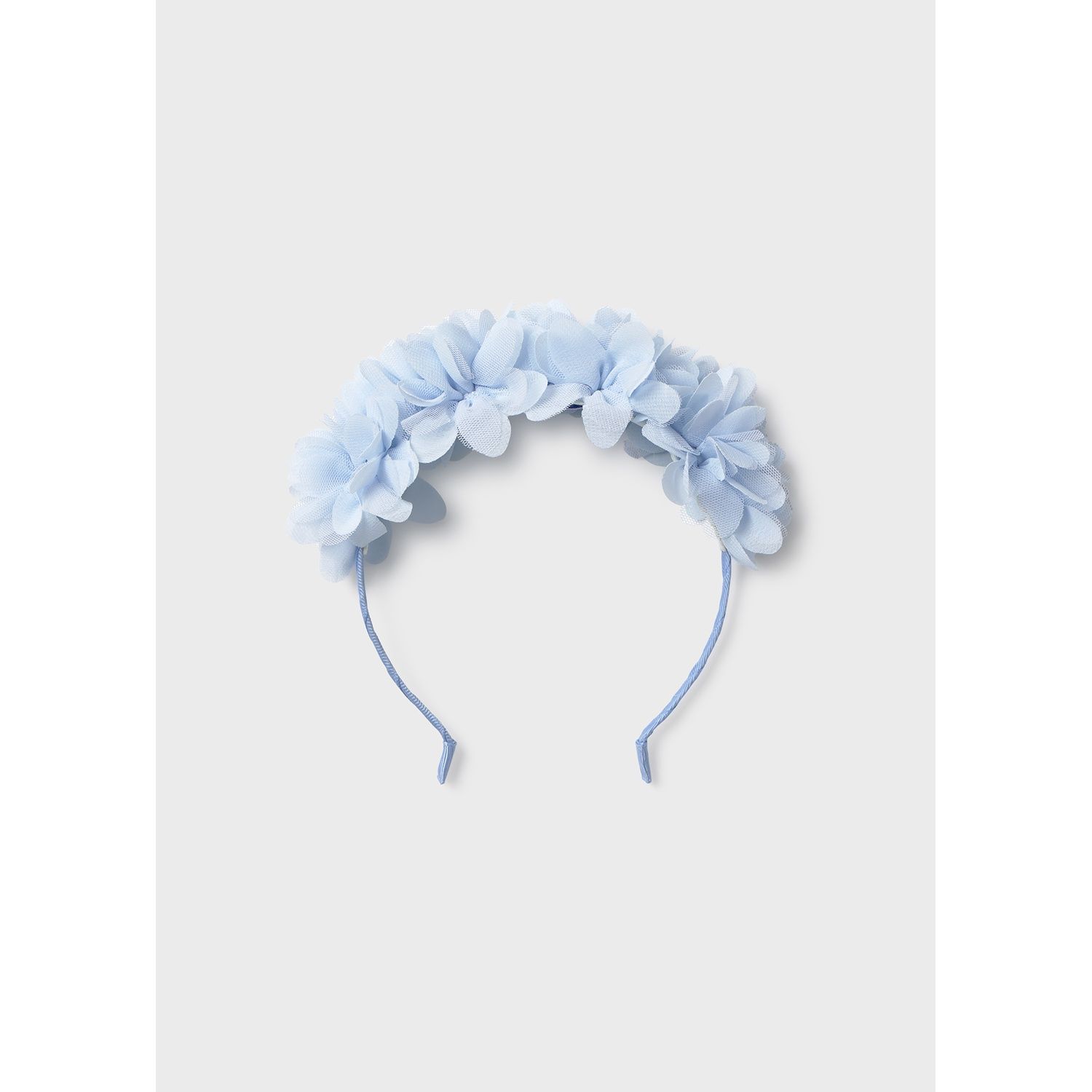 SKY BLUE FLOWER HEADBAND TULLE & ORGANZA / 10154-063