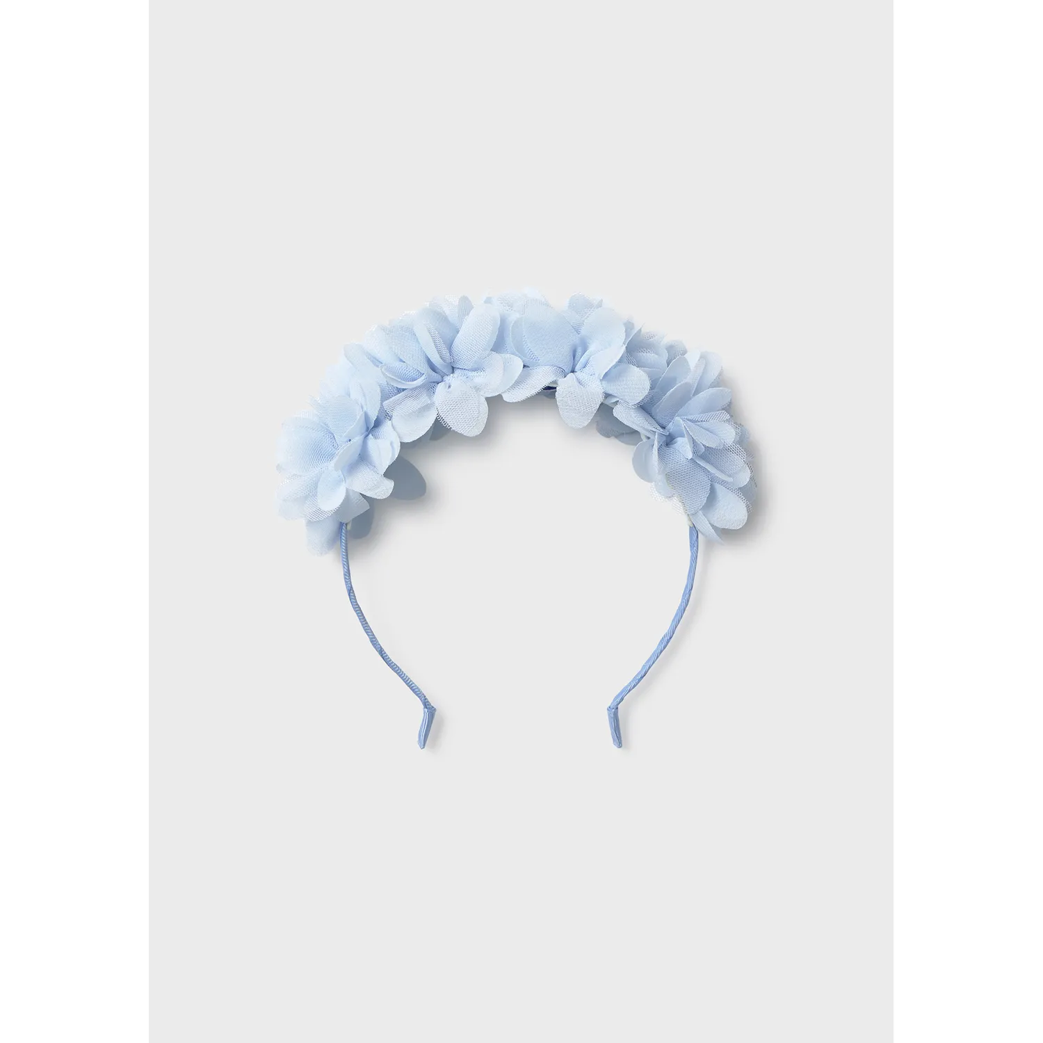 SKY BLUE FLOWER HEADBAND TULLE & ORGANZA / 10154-063